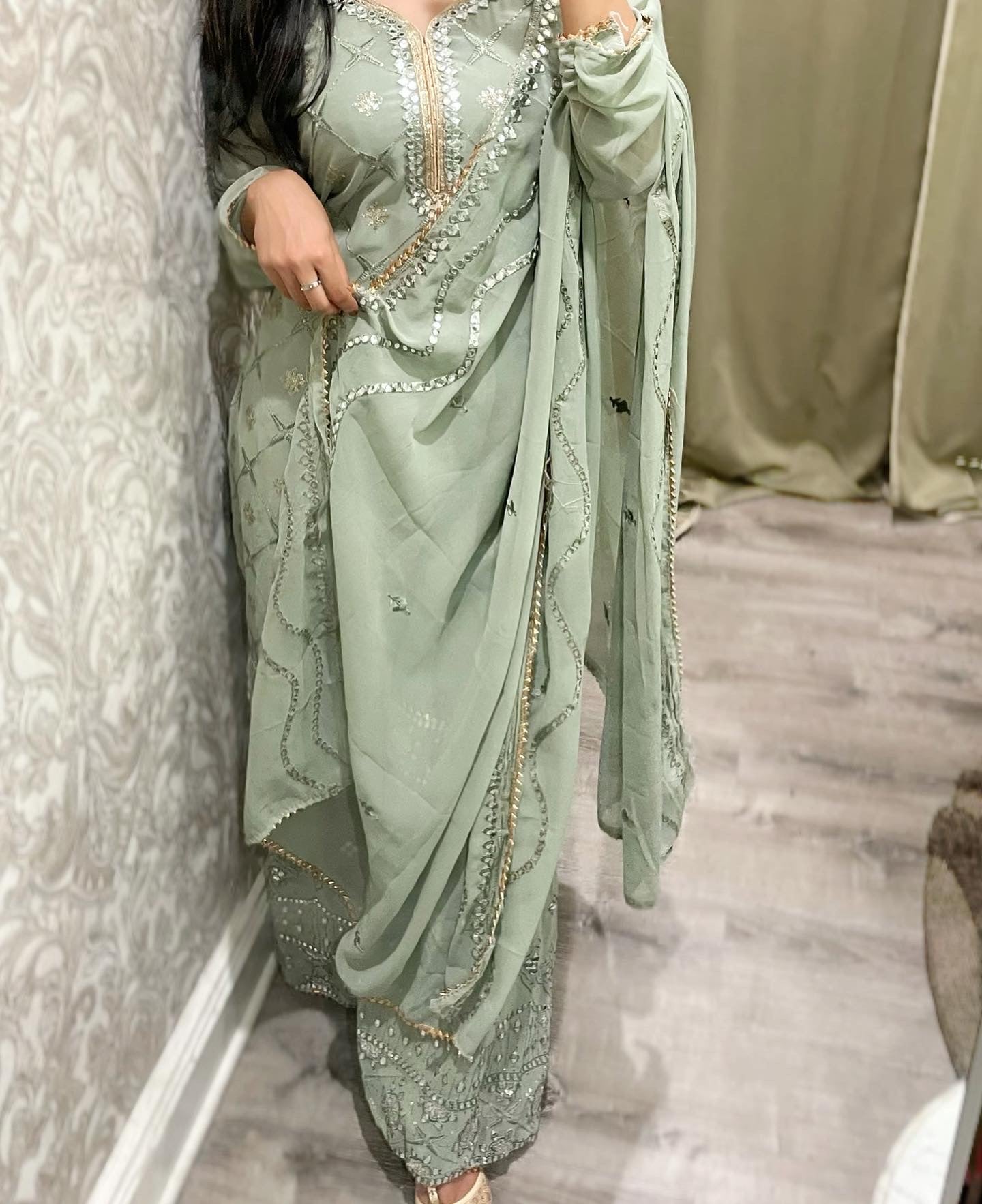 Mint sharara suit
