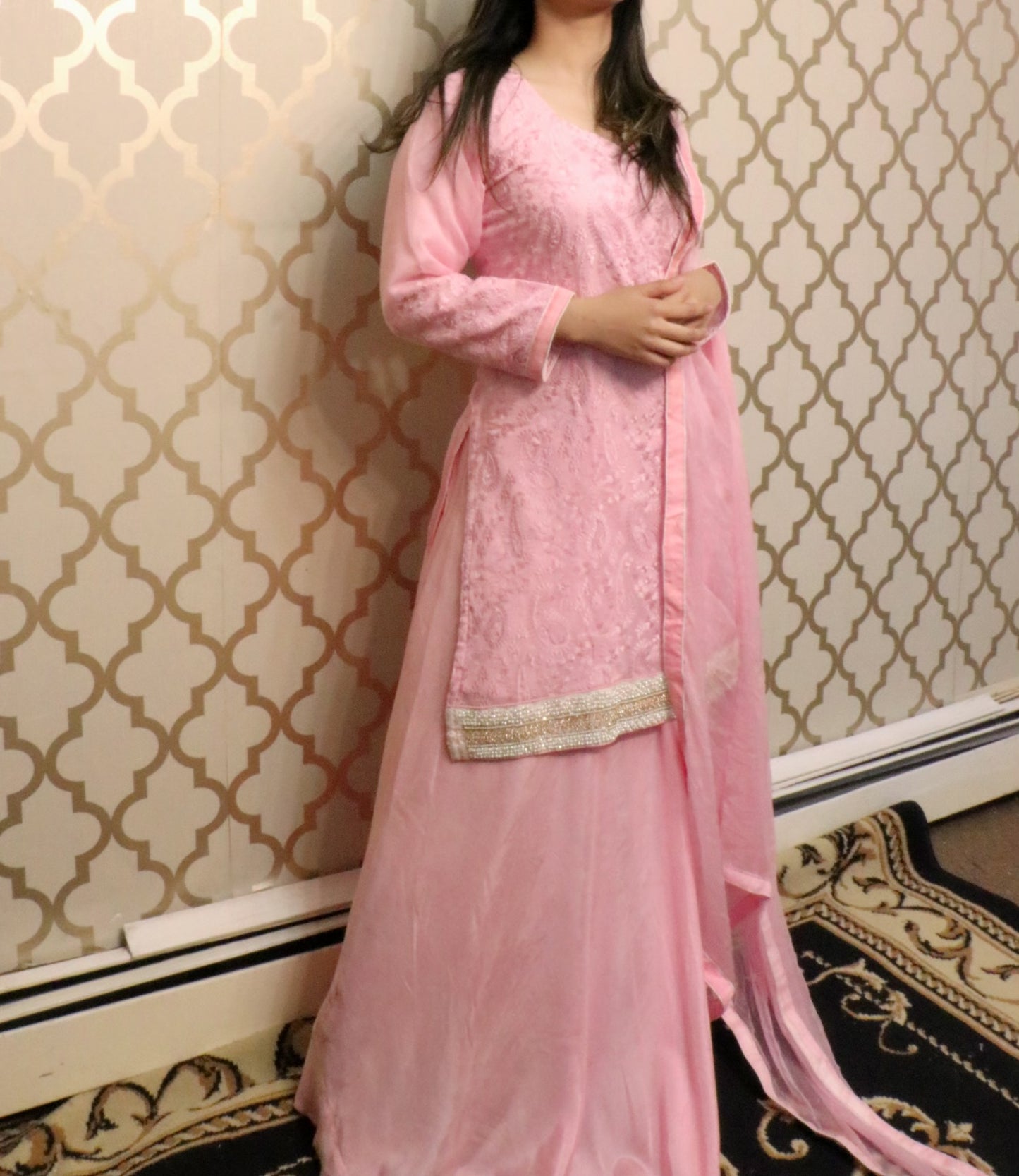 Short kameez skirt style three piece - Selina Habibti Attire