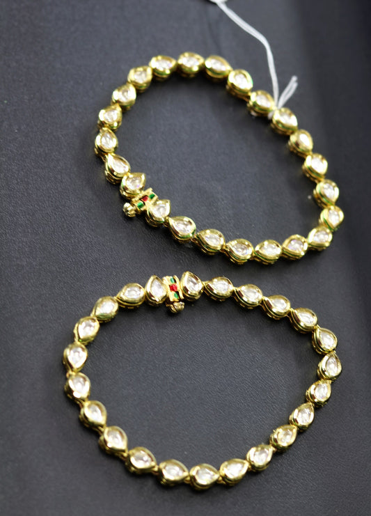 Single line kundan anklets