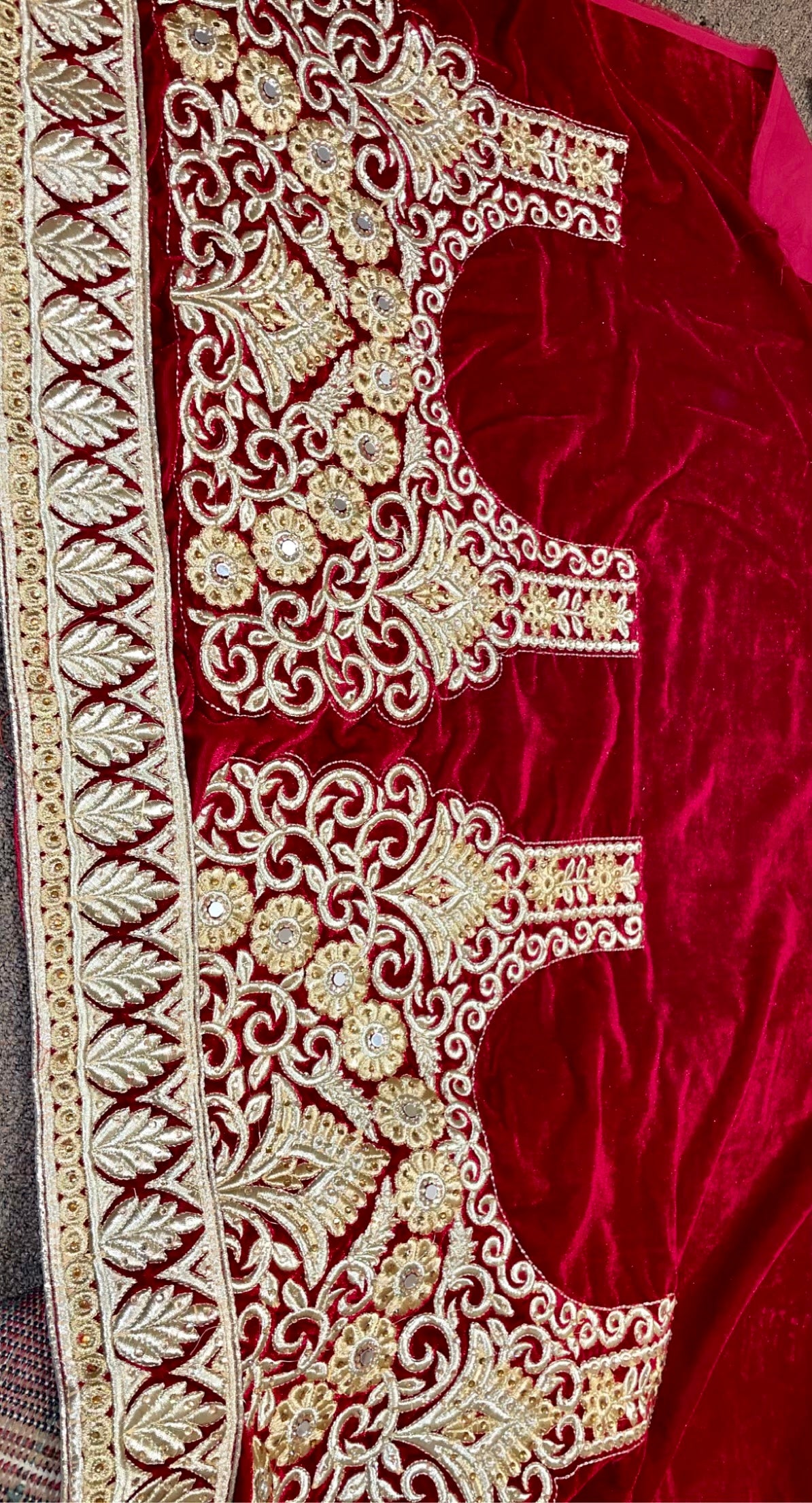 Silk velvet bridal lehenga - Selina Habibti Attire