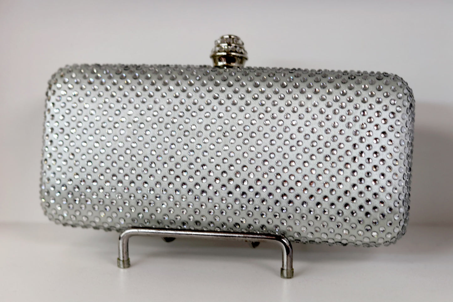 Silver rimestone mini party purse