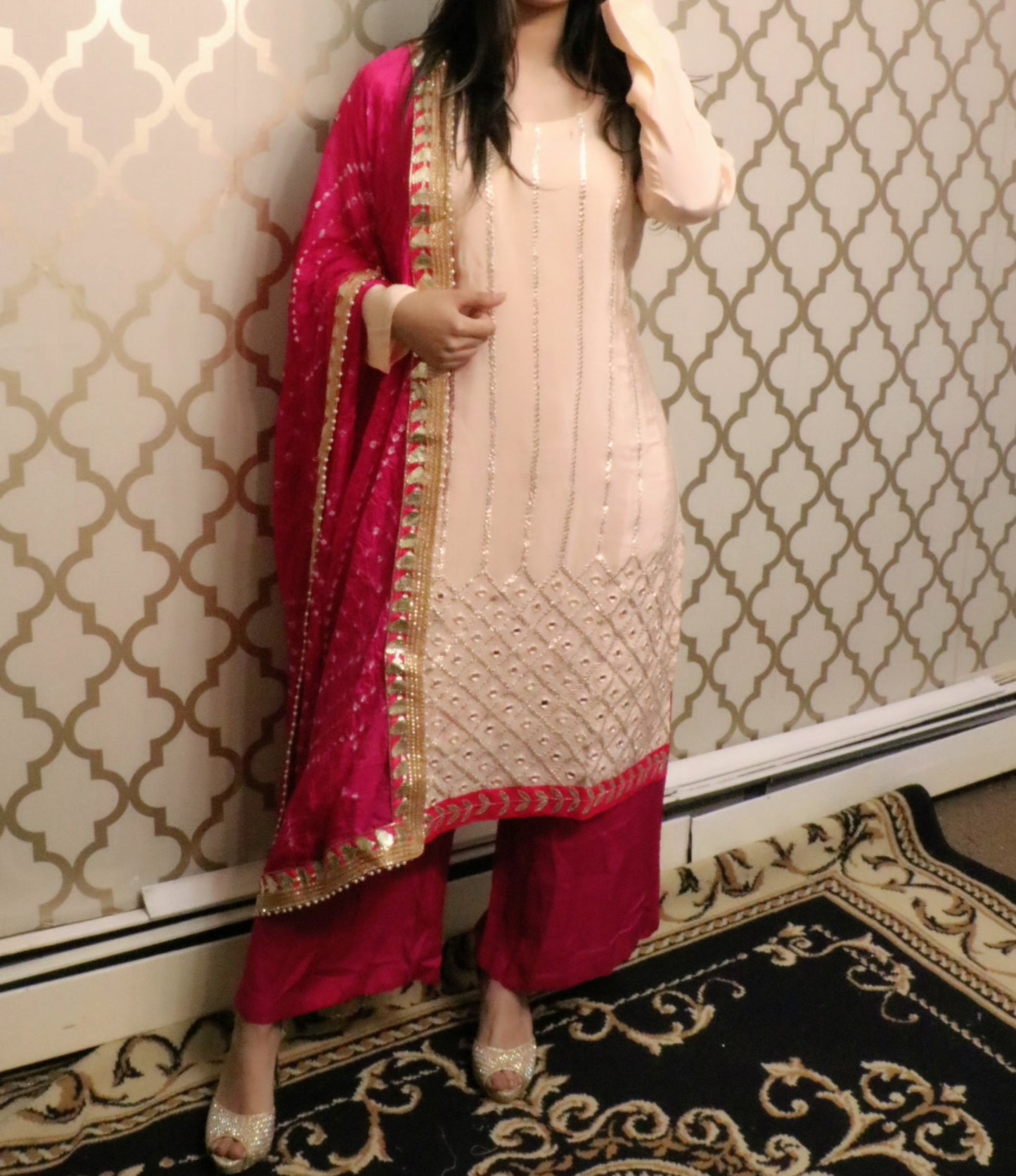 Churi duppata mirror work three piece