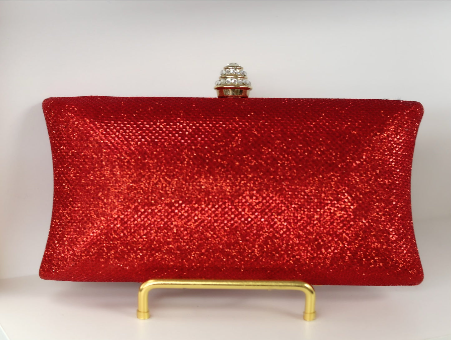 Red shimmery party purse