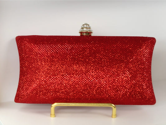 Red shimmery party purse