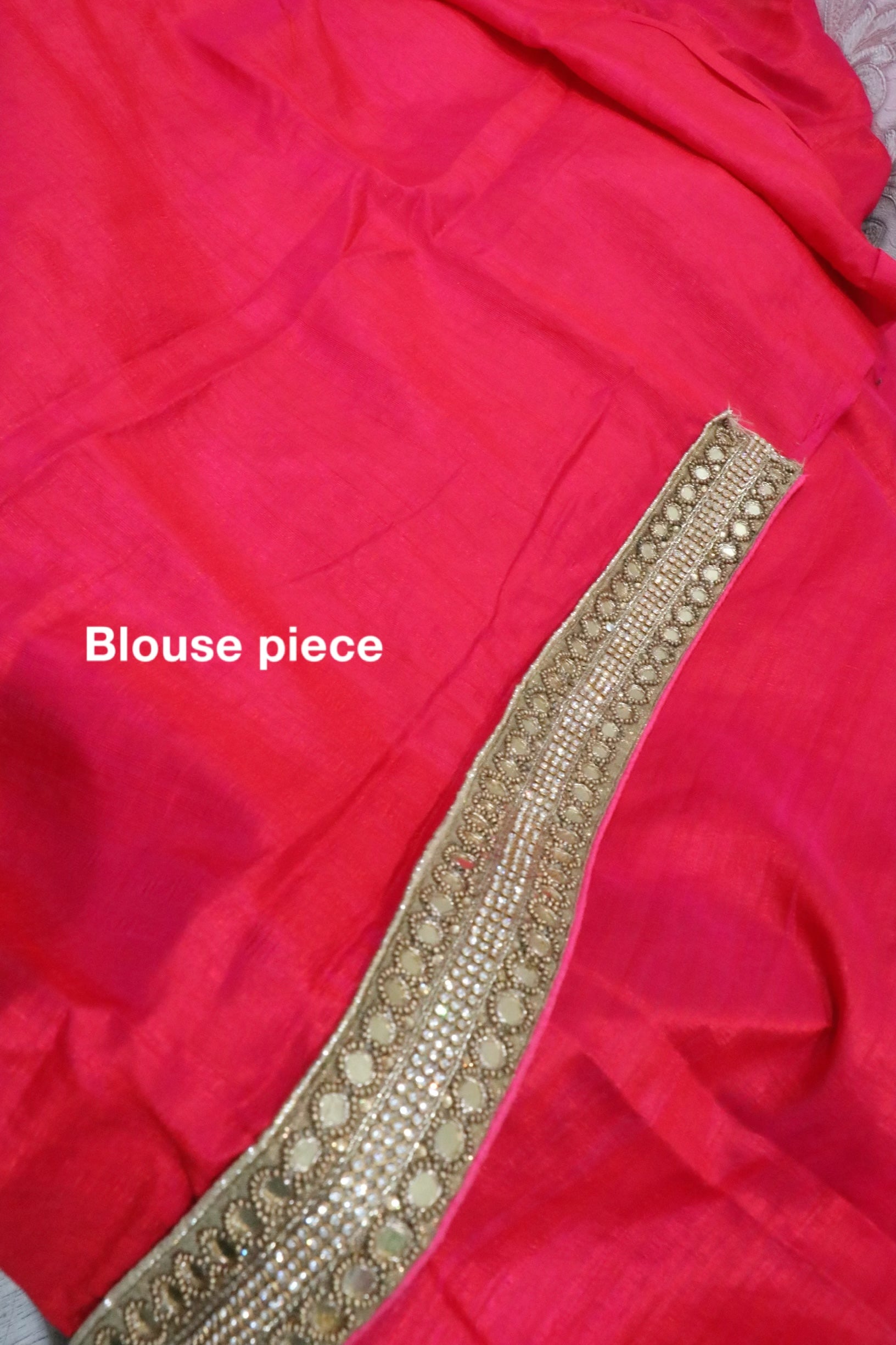 Pure tussar silk magenta mirror work saree - Selina Habibti Attire