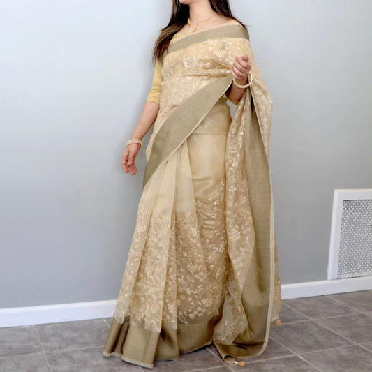 Muslin Organza Saree - Selina Habibti Attire