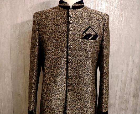 Dark navy blue sherwani - Selina Habibti Attire