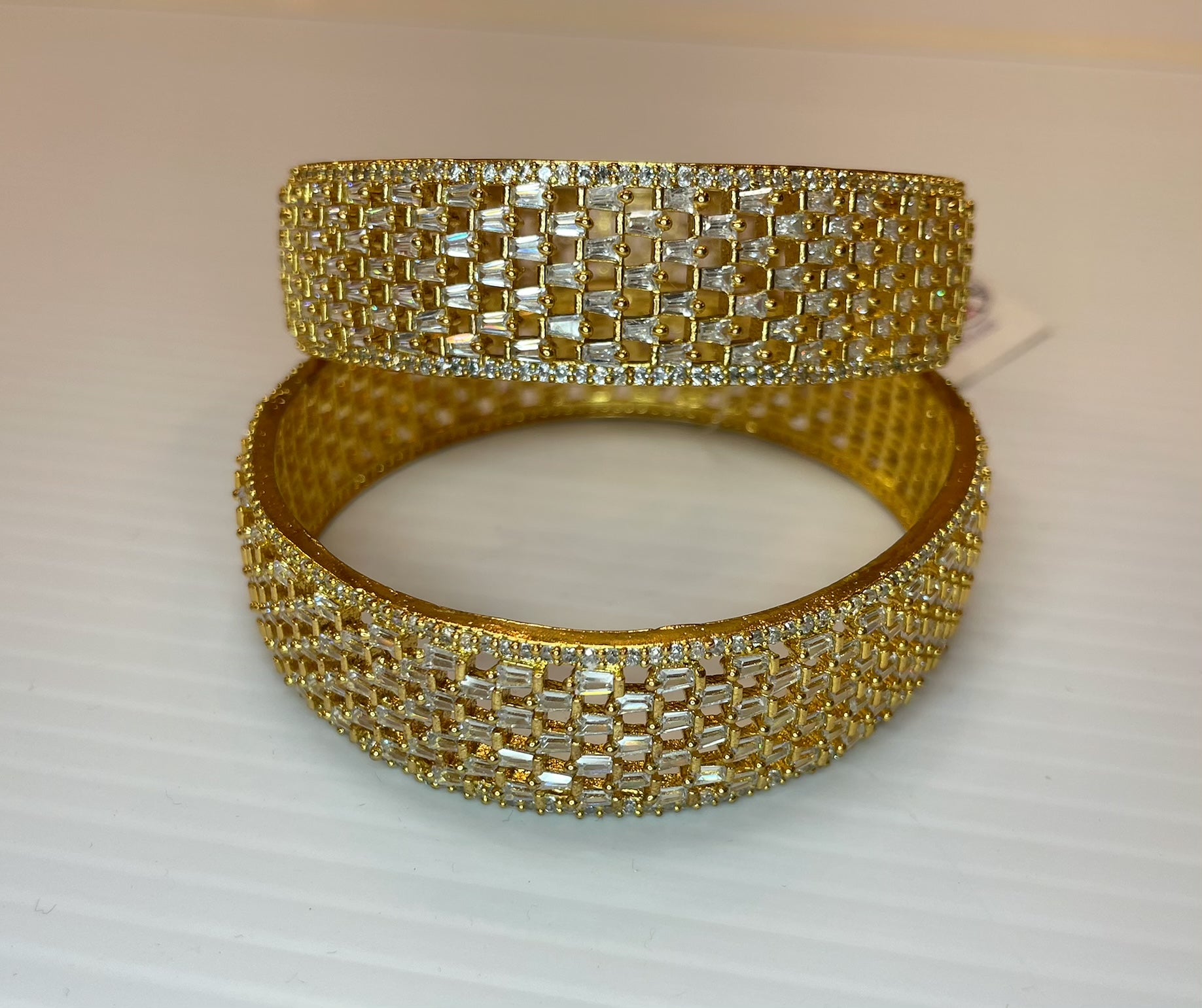 Bridal diamond cut bangles - Selina Habibti Attire