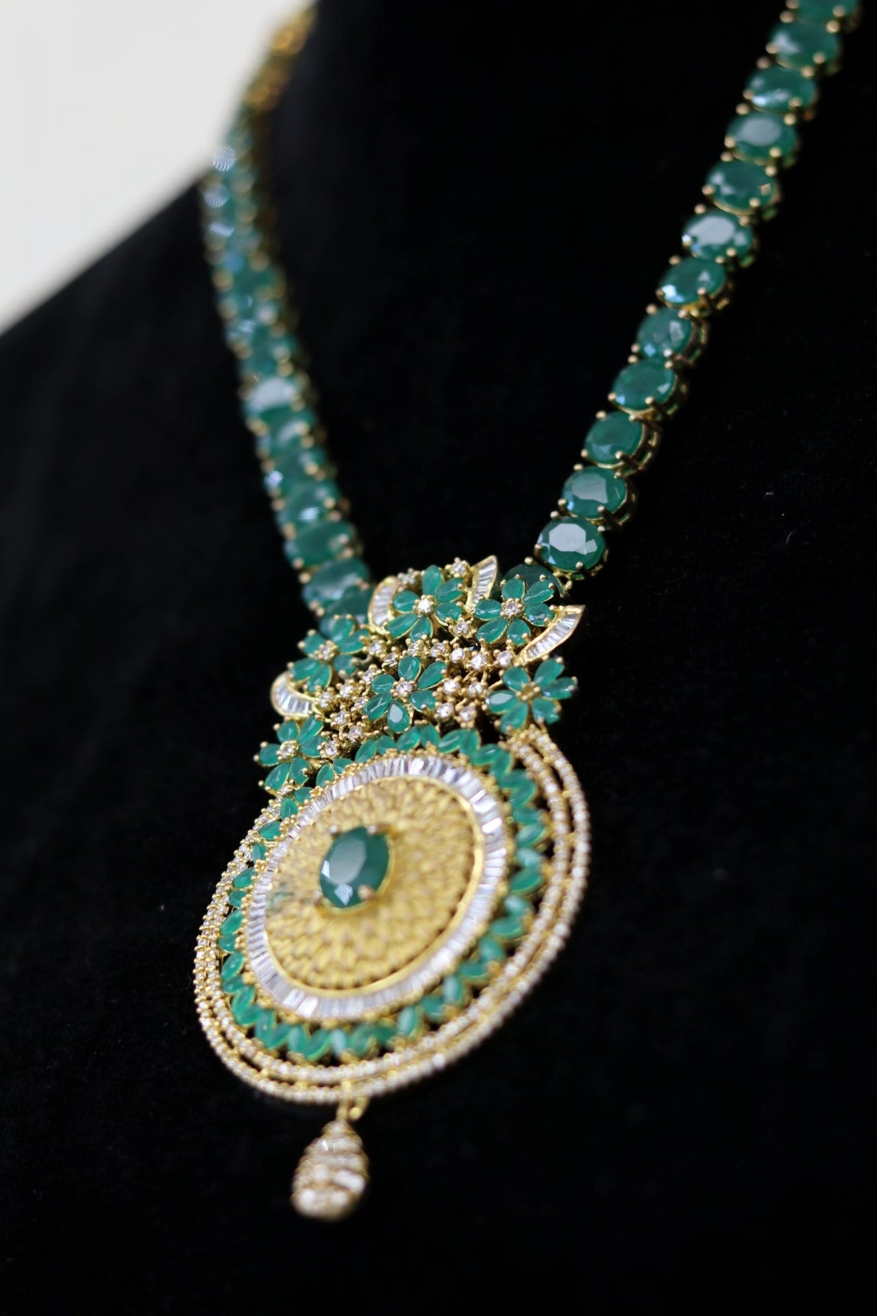 Emerald gem 18k gold plated