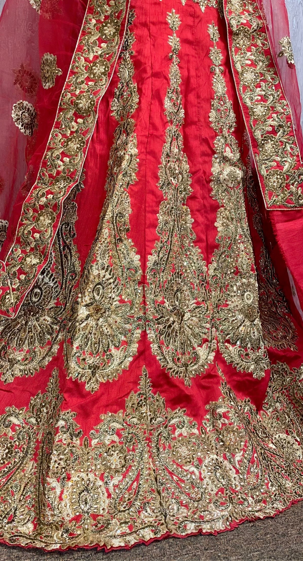 Red and gold bridal lehenga - Selina Habibti Attire