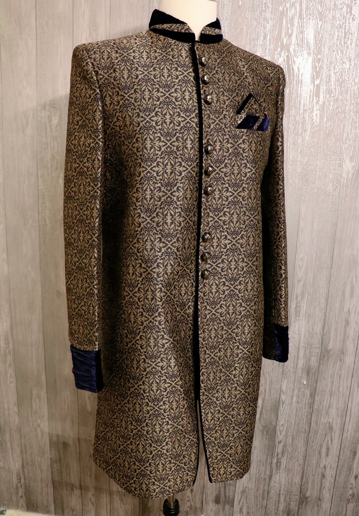 Dark navy blue sherwani - Selina Habibti Attire