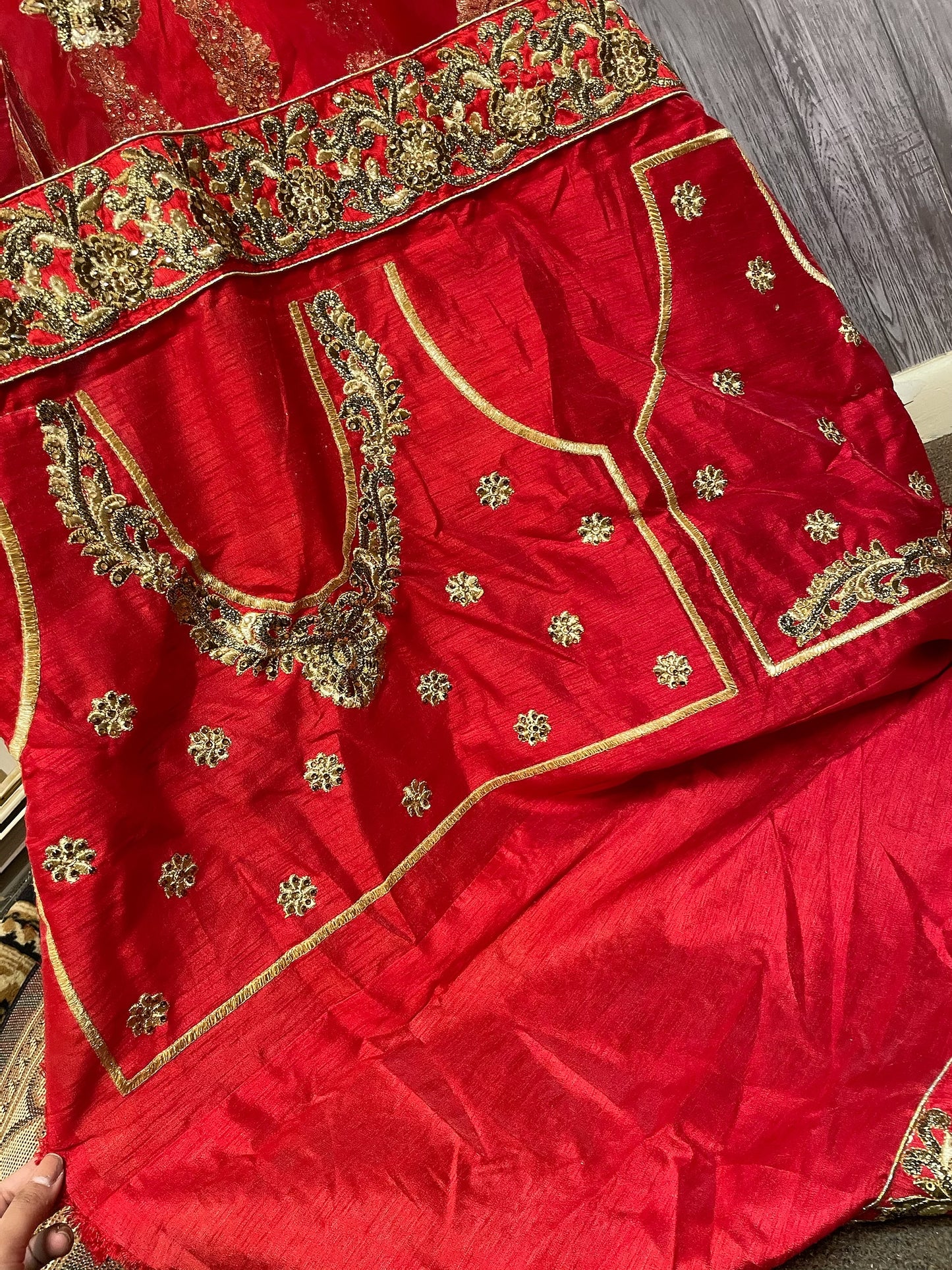 Red and gold bridal lehenga - Selina Habibti Attire