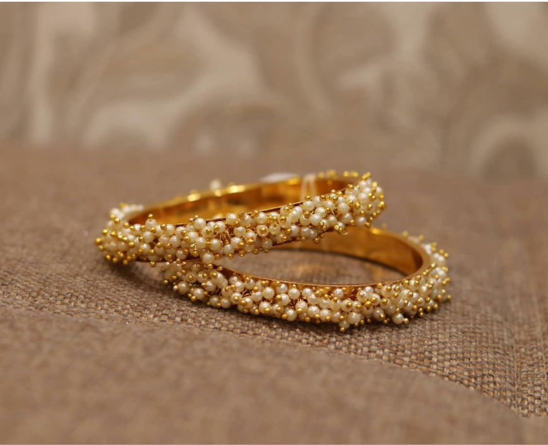 Custom bangles pearl design - Selina Habibti Attire