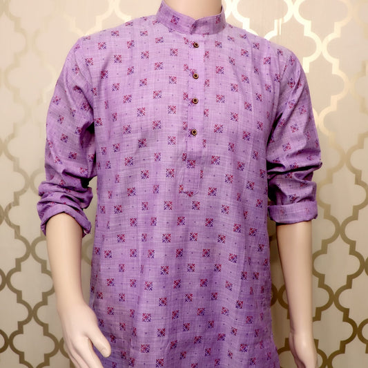Light purple print kurta pajama