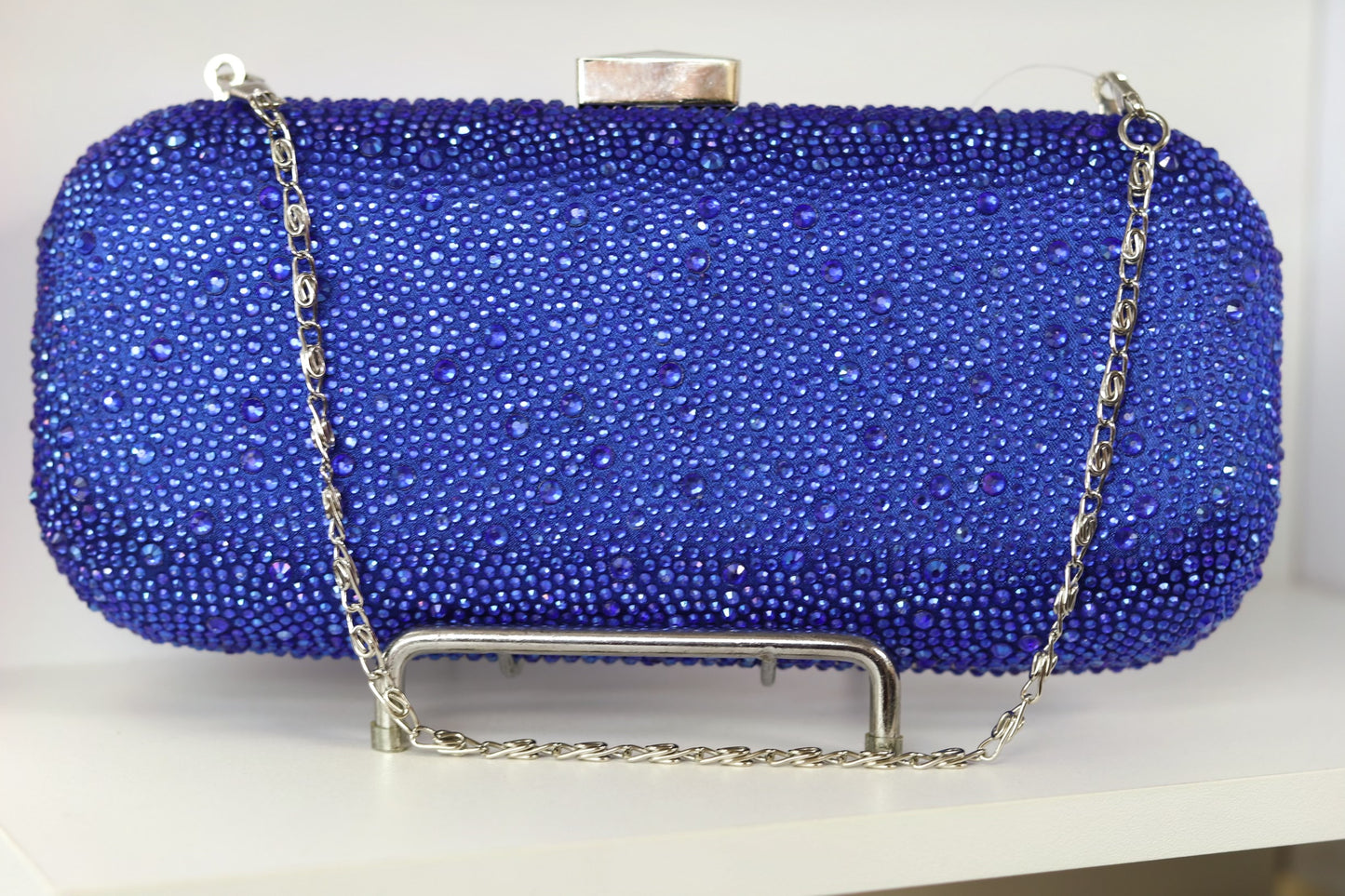 Royal blue rimestone party purse