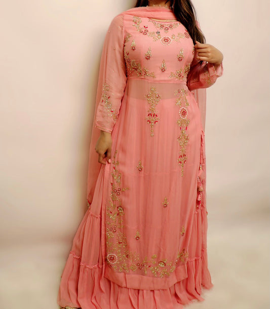 Party wear pink exclusive designer suit