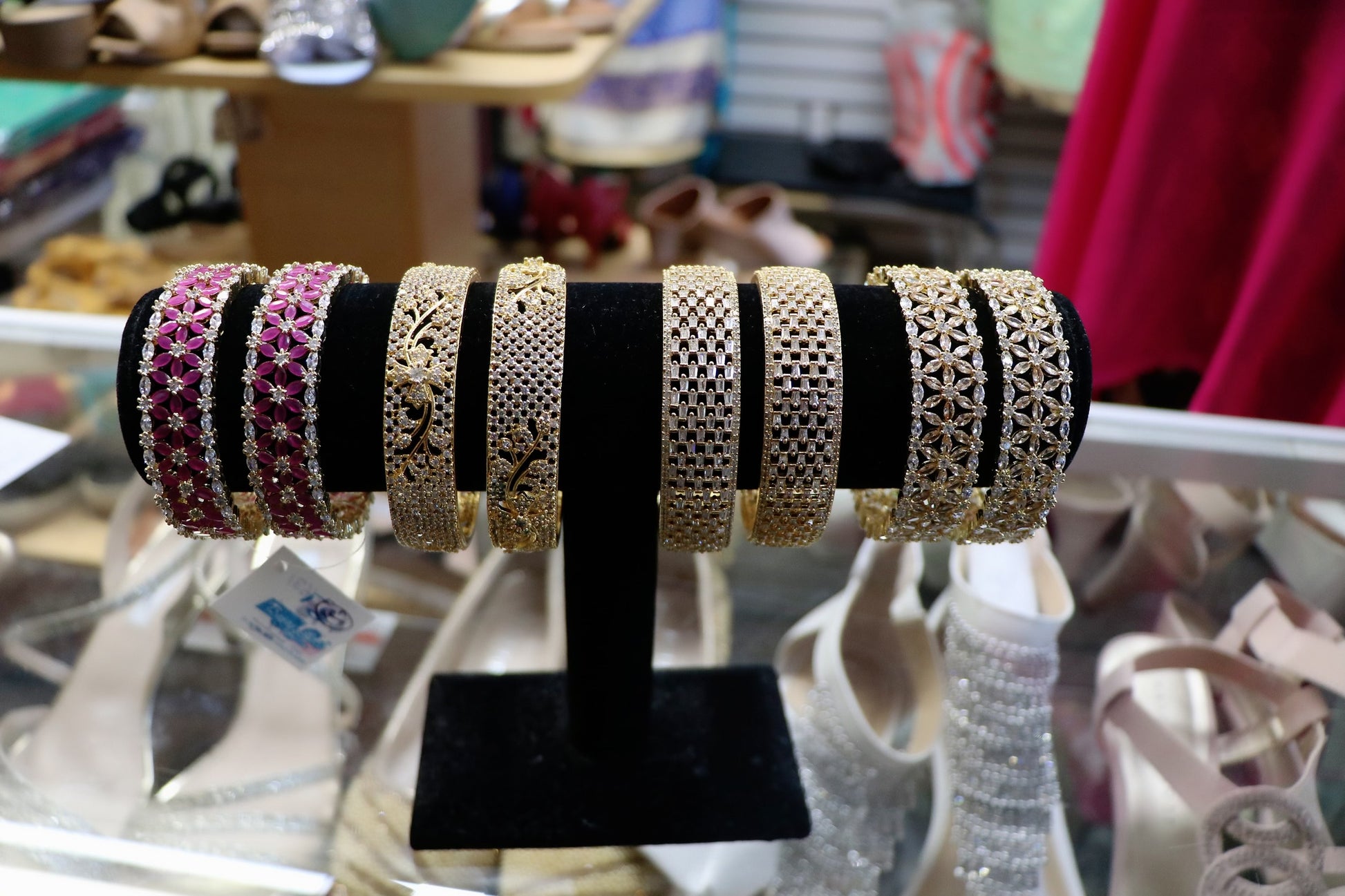 Bridal diamond cut bangles - Selina Habibti Attire