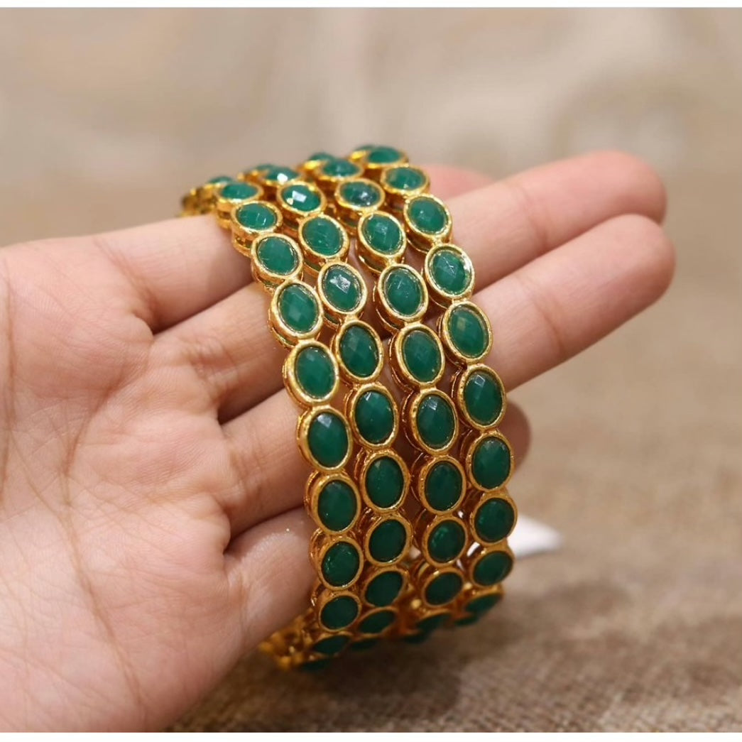 Emerald green bangles set - Selina Habibti Attire