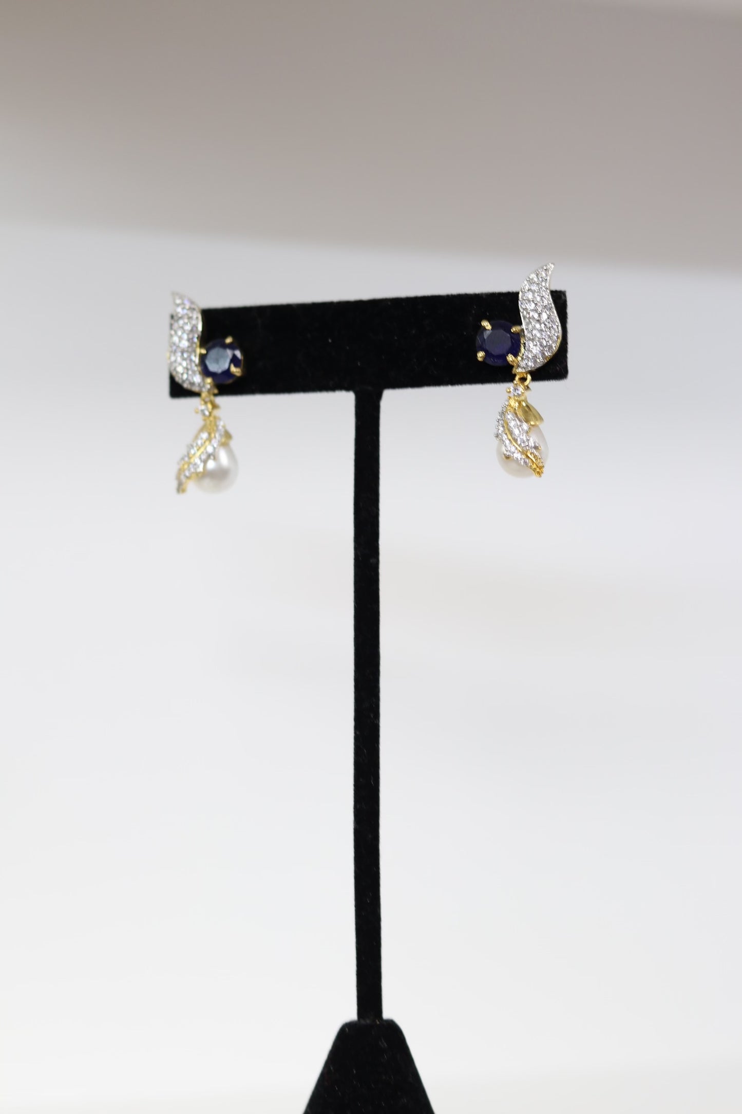 Small navy blue stone earrings