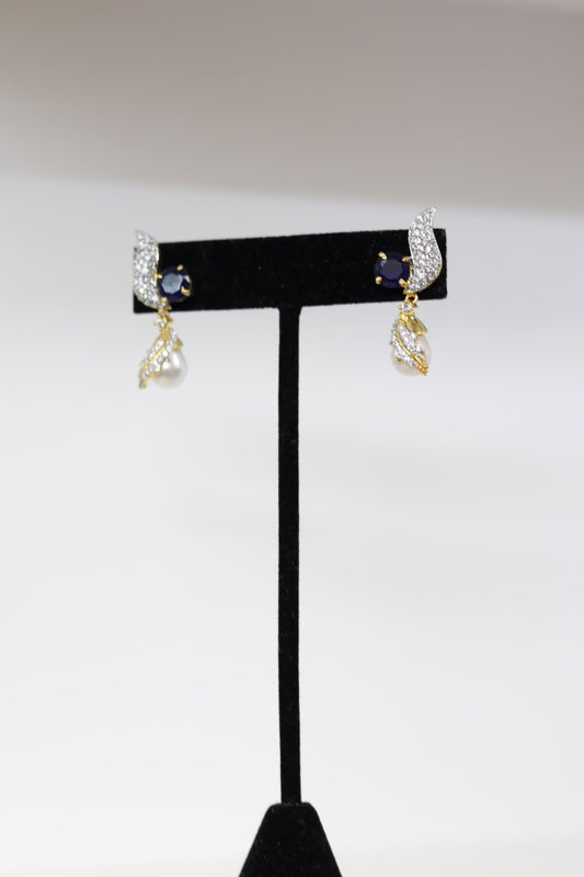 Small navy blue stone earrings