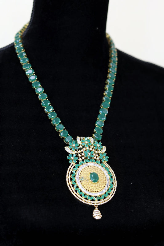 Emerald gem 18k gold plated