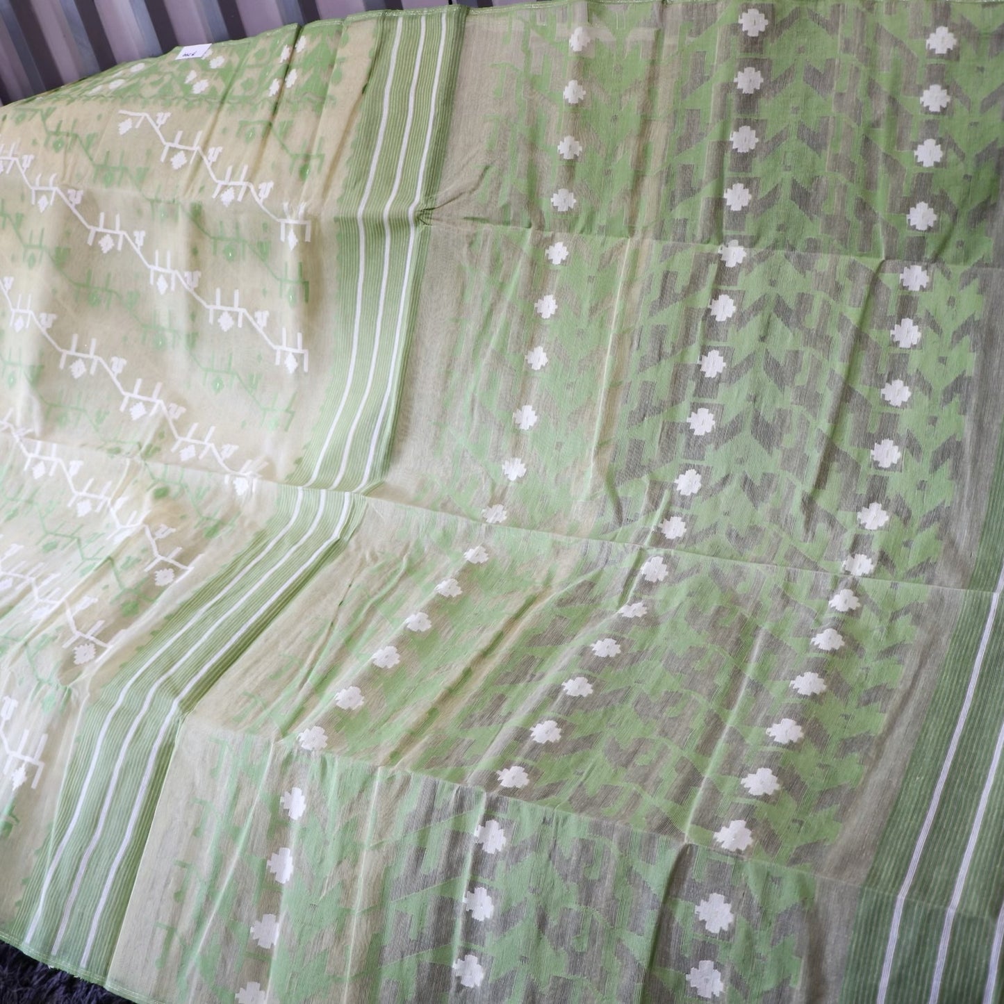 Traditional dhaka jamdani lime green