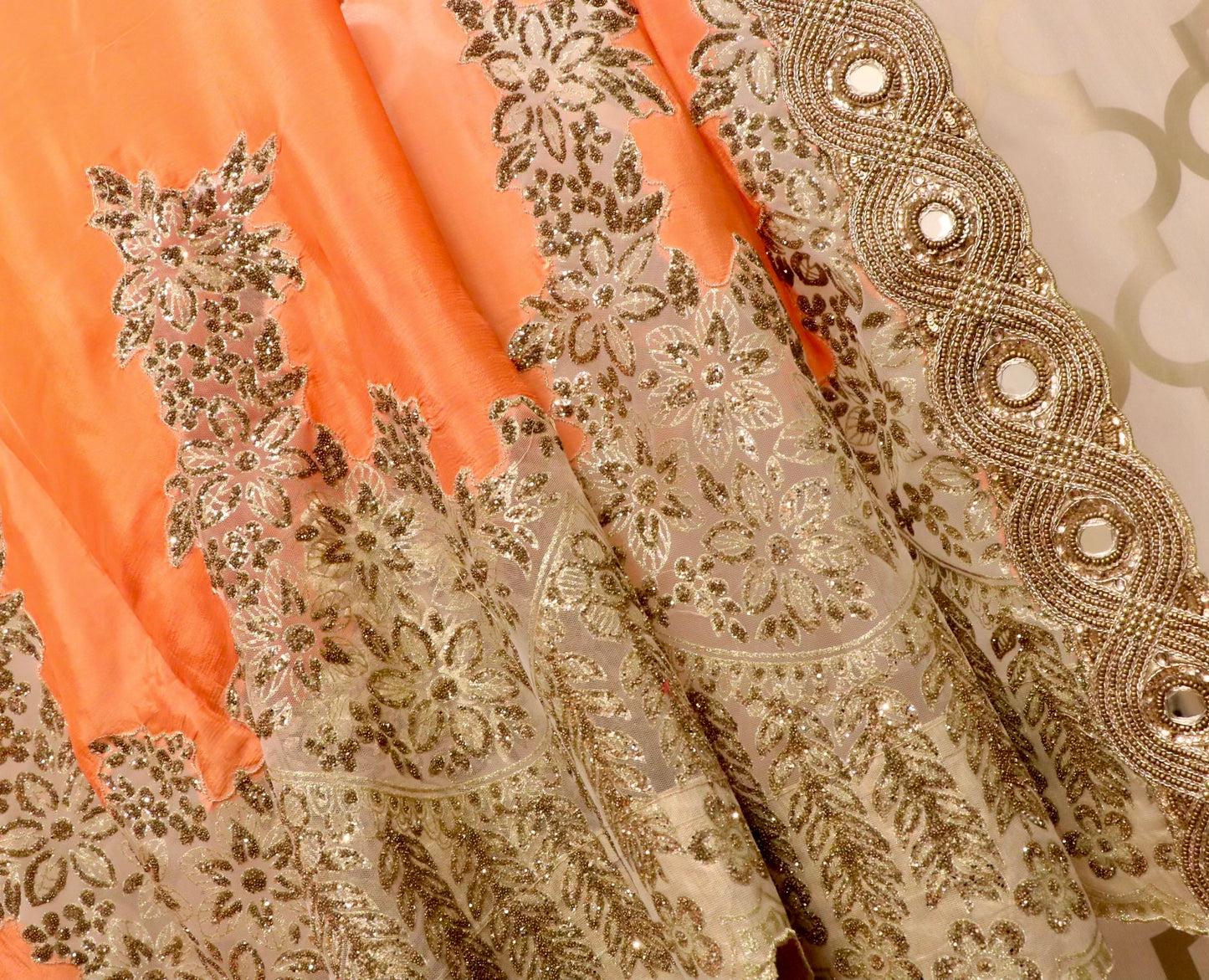 Rusty orange party wear saree