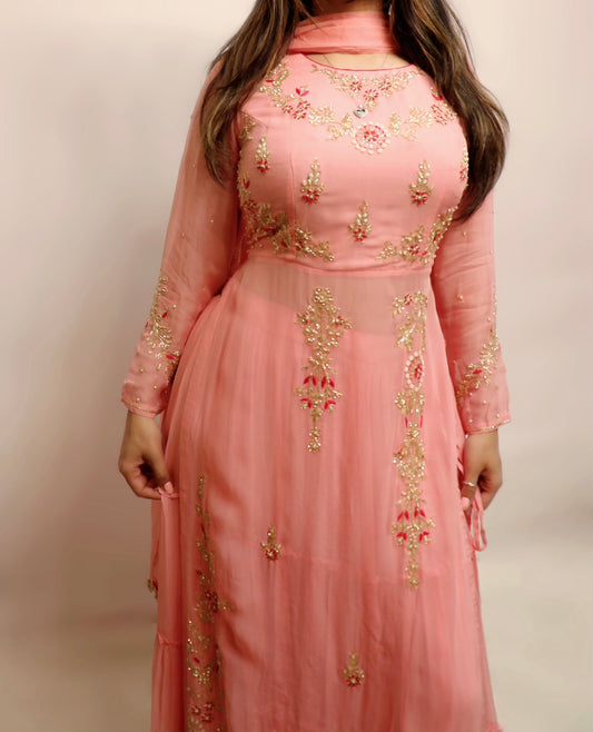 Party wear pink exclusive designer suit