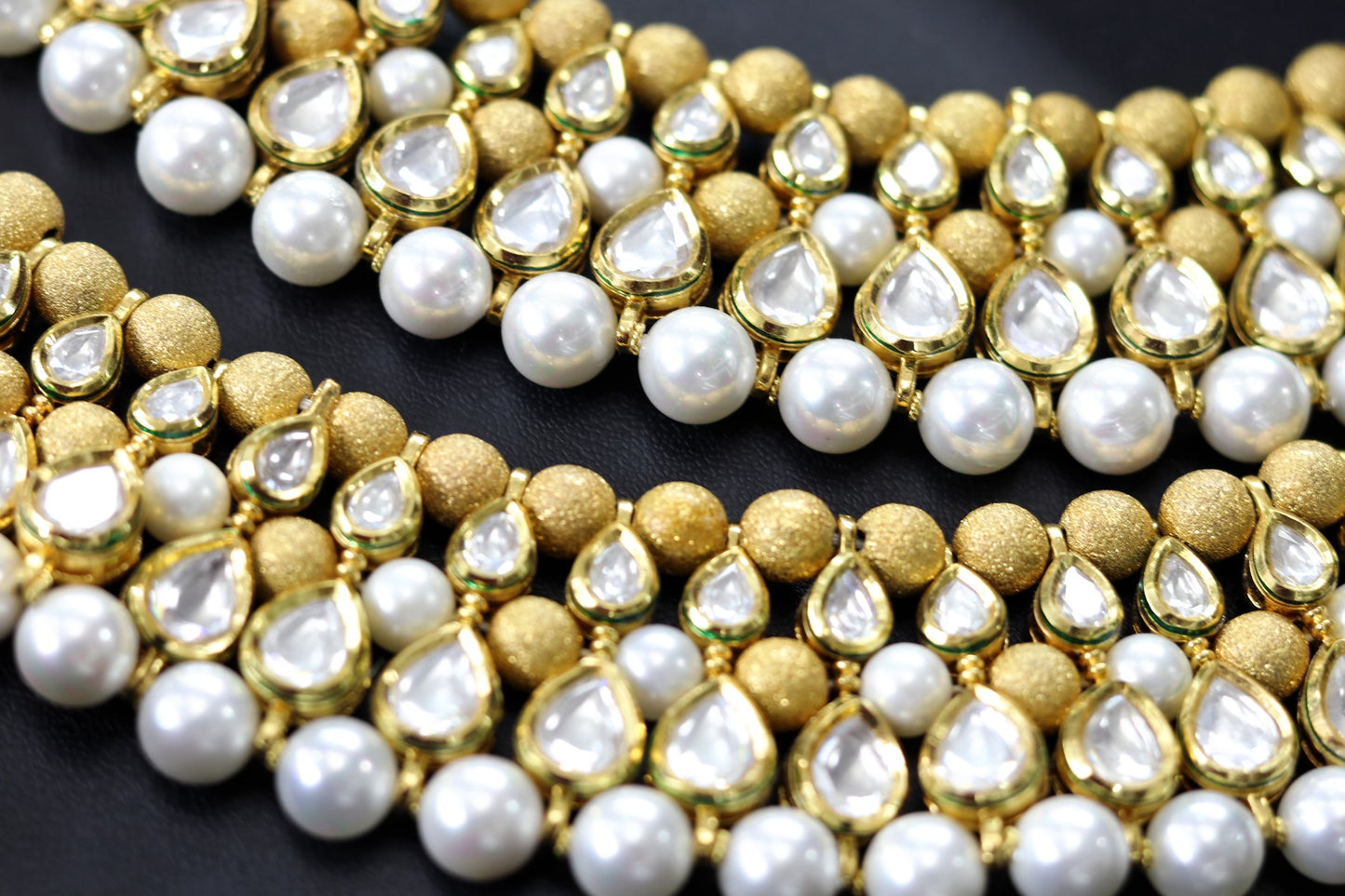 Kundan gold plated heavy work anklets
