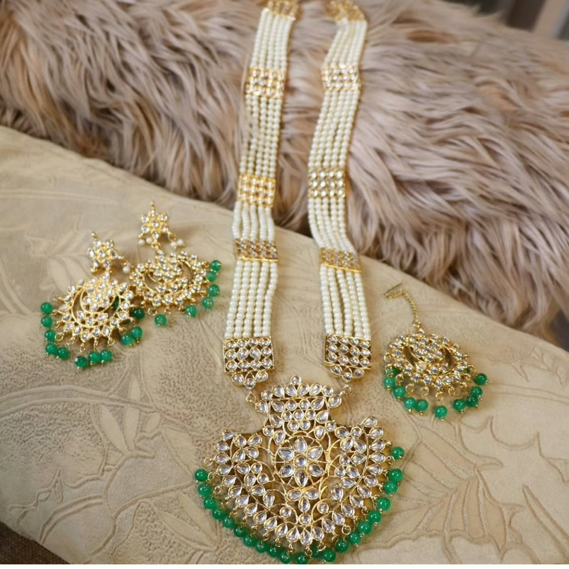 Bridal long necklace set - Selina Habibti Attire