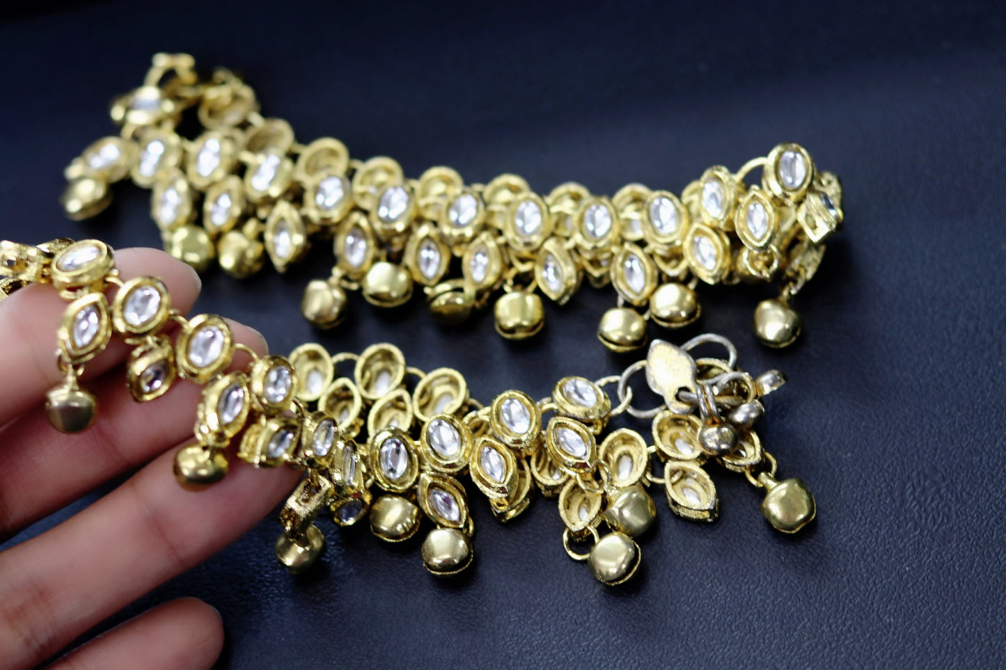 Kundan jhumer anklets