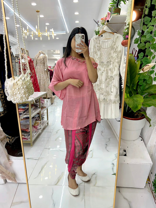 Pink tulip pant kaftan