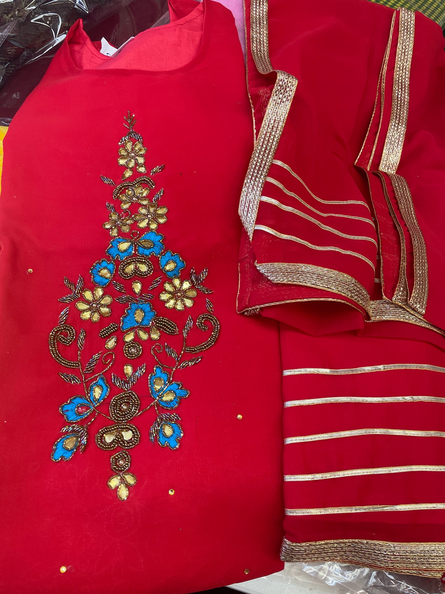 Turquoise outwear three piece - Selina Habibti Attire