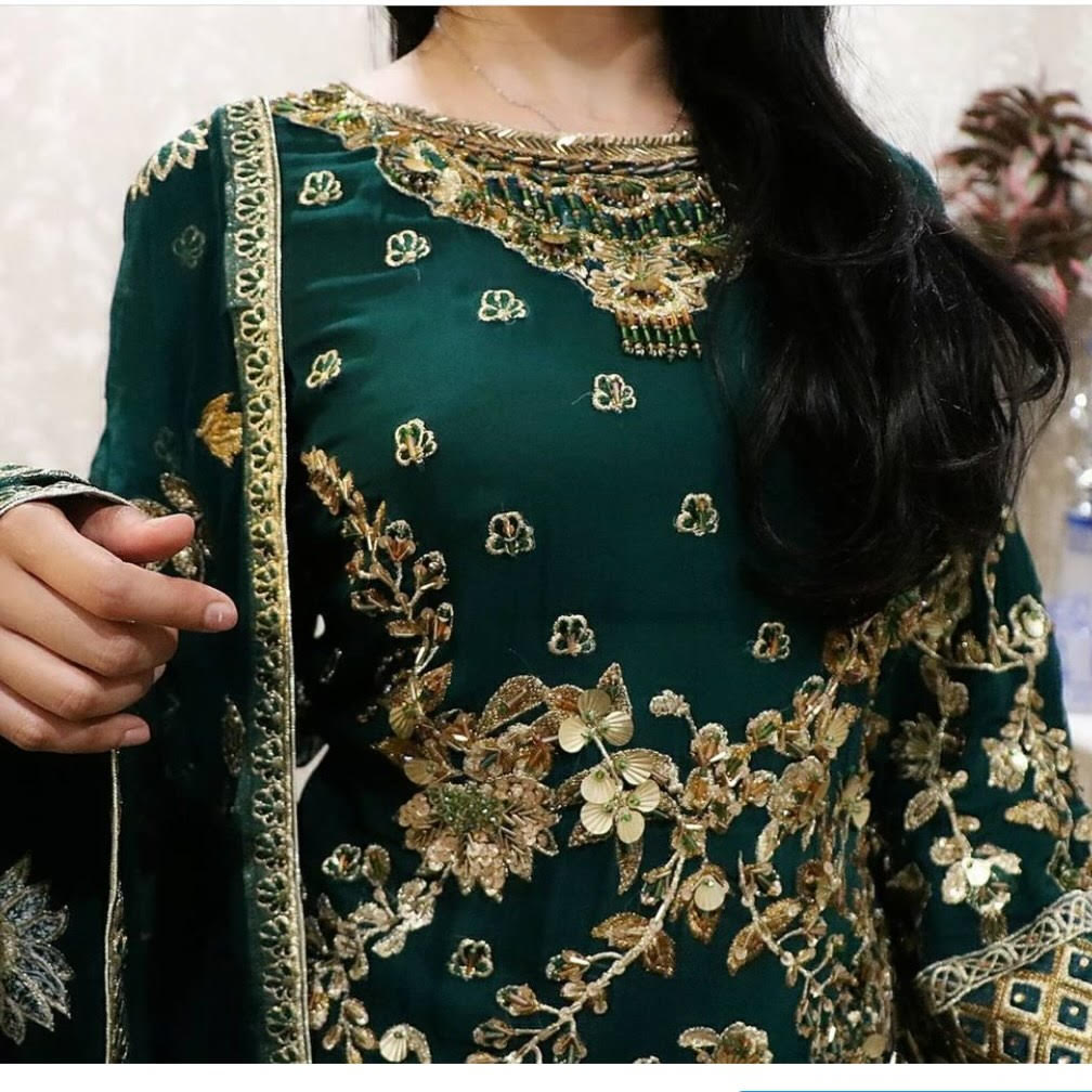 Emerald Three piece suit - Selina Habibti Attire