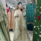 White banarasi party wear gharara suit