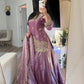 Lavender silk tissue lehenga