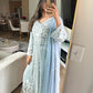 Ice blue angrakha chikankari suit