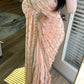 Peach silk hand work party saree