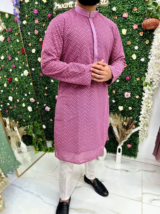 Purple sequence kurta set