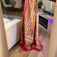 Pure hand look pure silk saree with stone work