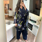 Navy blue floral lawn suit