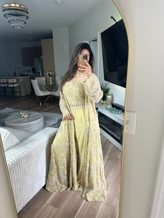 Lime jacket style handwork suit