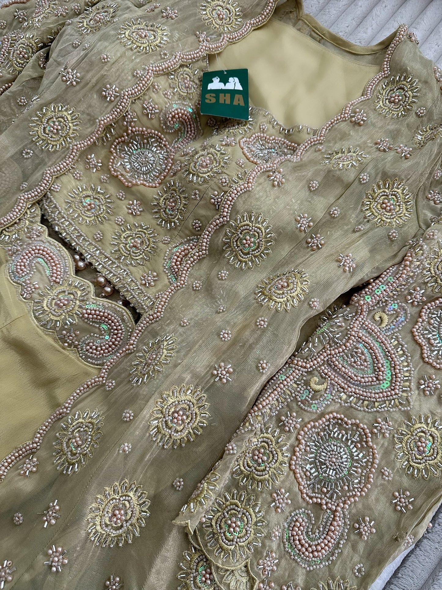 Lime jacket style handwork suit