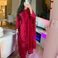 Burgundy silk farsi salwar suit
