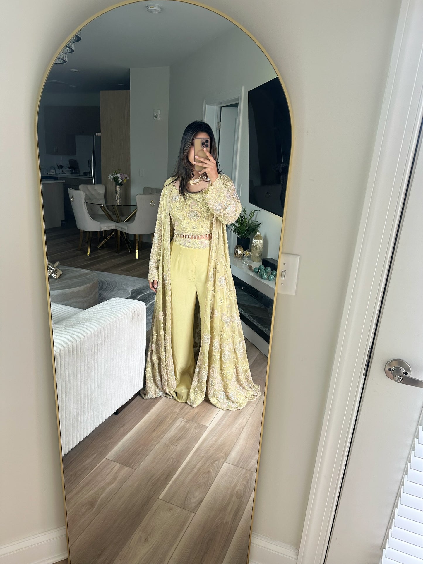 Lime jacket style handwork suit