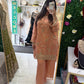 Peach soft silk tissue suit
