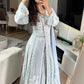 Ice blue angrakha chikankari suit