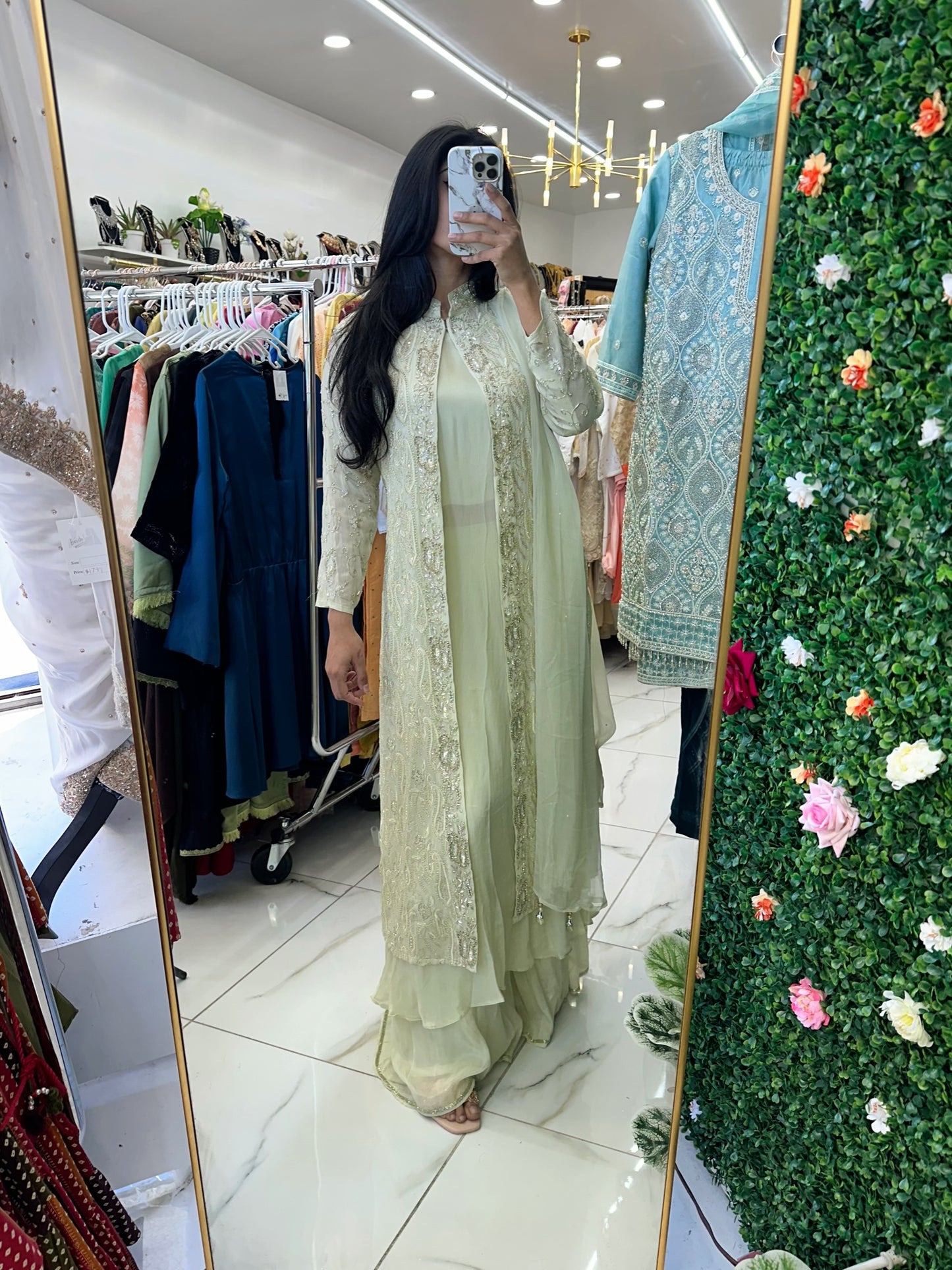 Light green jacket style suit