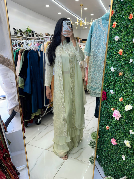 Light green jacket style suit