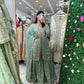 Mint blue banarasi party wear gharara suit